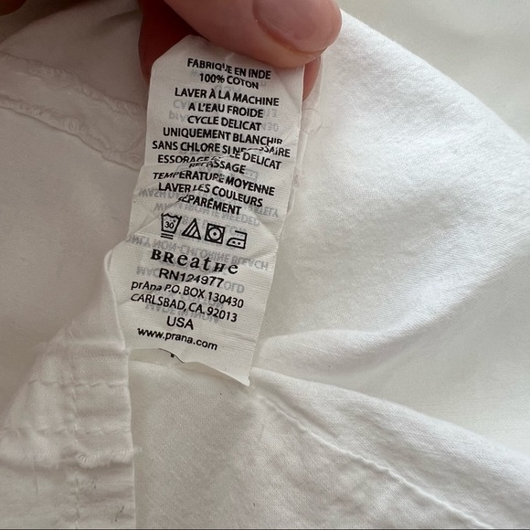 PRANA WHITE COTTON SHORT SKIRT.Size 10 - Picture 9 of 10